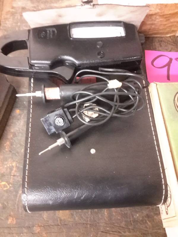 lot 92 image: AC Volt AMPOHM Hook on Meter.