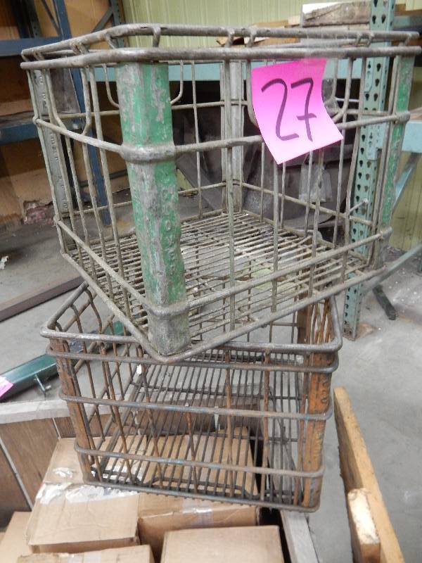 lot 27 image: 2, Metal Clover Leaf Milk Crates