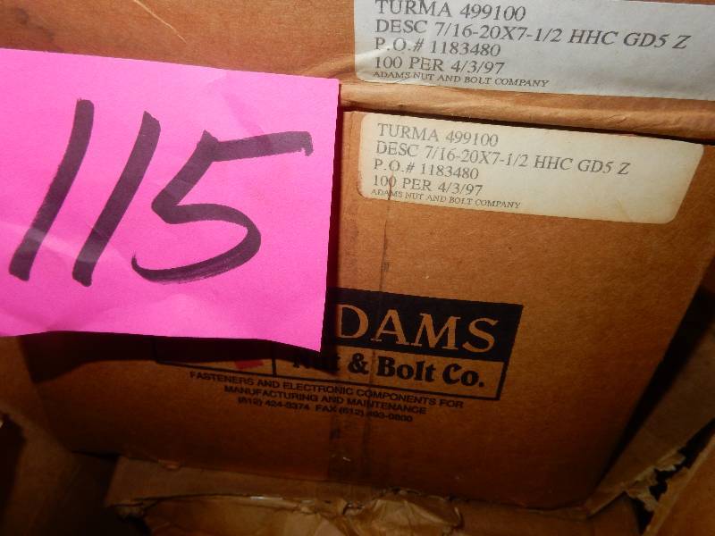 lot 115 image: 5 boxes.. See closeup picture for dimensions