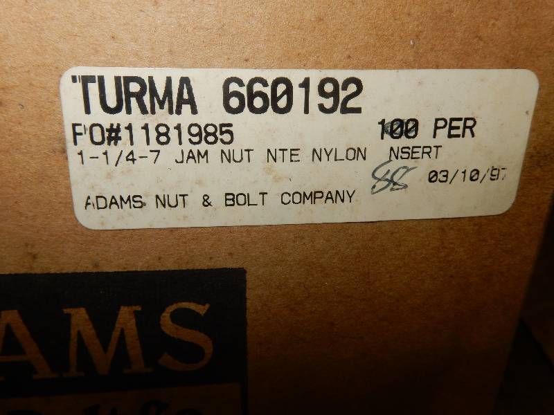 lot 125 image: 1 BOX, 1- 14 - 7 Jam nut NTE NYLON INSERT
