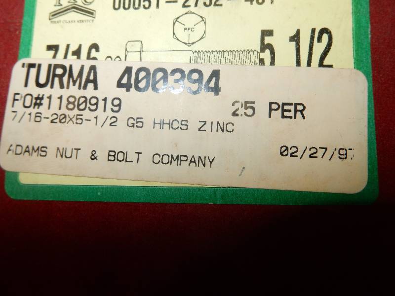 lot 131 image: 4 Boxes  716 -205 12 G5 HHCS Zinc  BOLTS
