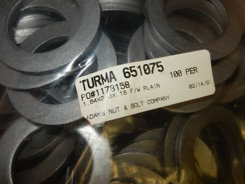 lot 114 image: Box of Washers. 84x2.5x.18 fW Plain