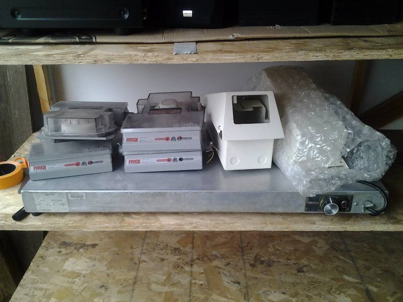 lot 3 image: 4-Fire Ex Industrial Smoke Alarms, 2- Outdoor Camera Enclosures & Merco-Savry Plate Warmer