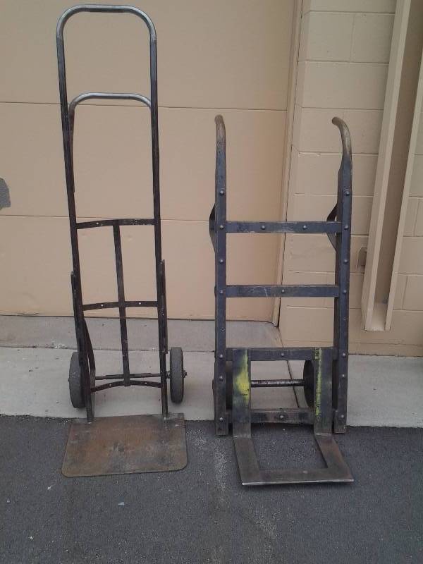 lot 6 image: 2-2 Wheel Dollies (One Custom Made For Extra Heavy Duty Moving)