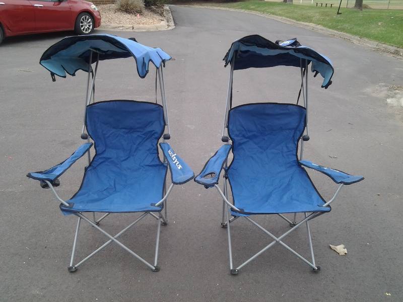lot 25 image: 2-Camping Chairs With Canopies