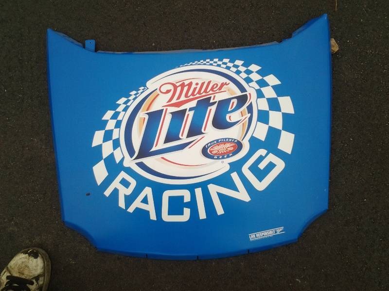 lot 40 image: Miller Light Racing Hood Wall Decor