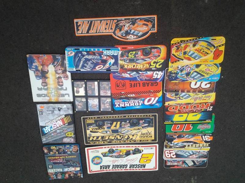 lot 42 image: NASCAR License Plate, Books & Signs