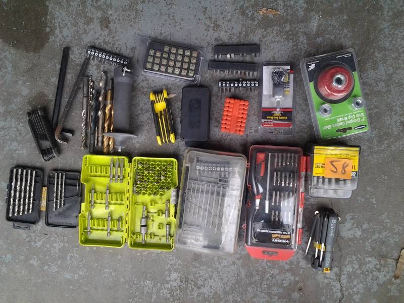 lot 58 image: Drill Indexes, Nut Drivers, Bits, Allen Wrenches, End & Cup Brushes, More