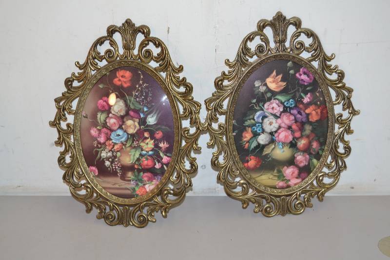 lot 79 image: Metal Framed Floral Prints