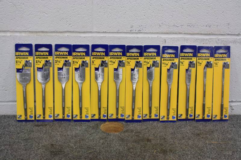 lot 85 image: Irwin 12pc Spade Bit Set - Brand New