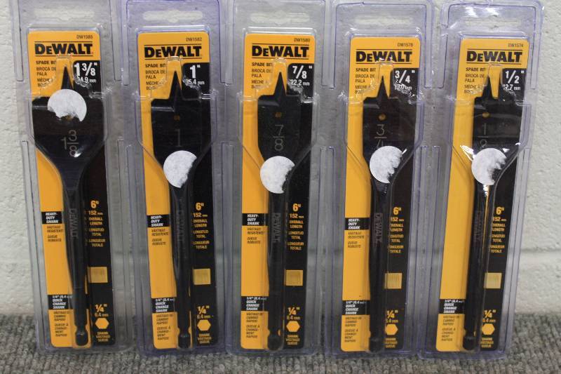 lot 89 image: Dewalt 5pc Spade Bit Set - New