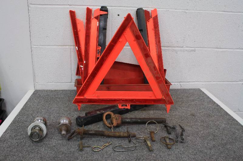 lot 94 image: Ball-Hitches, Pins, Roadside Safety reflectors.