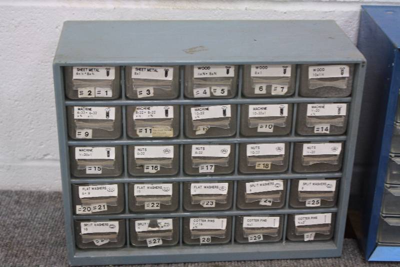 lot 106B image: Organizing Storage Metal Shelf with Drawers  2 Shelves