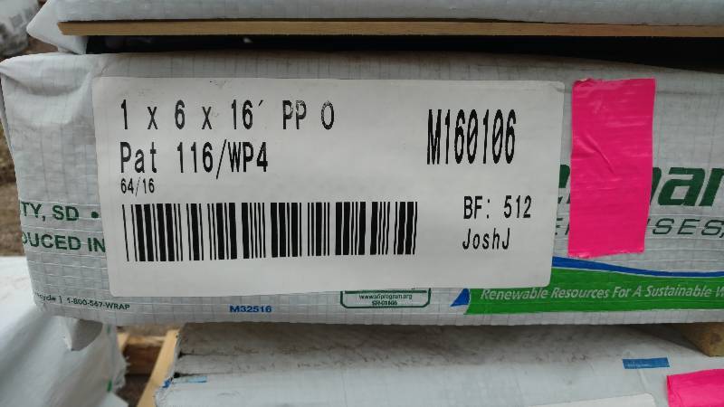 1x6x16 Ponderosa Pine Tongue and Groove