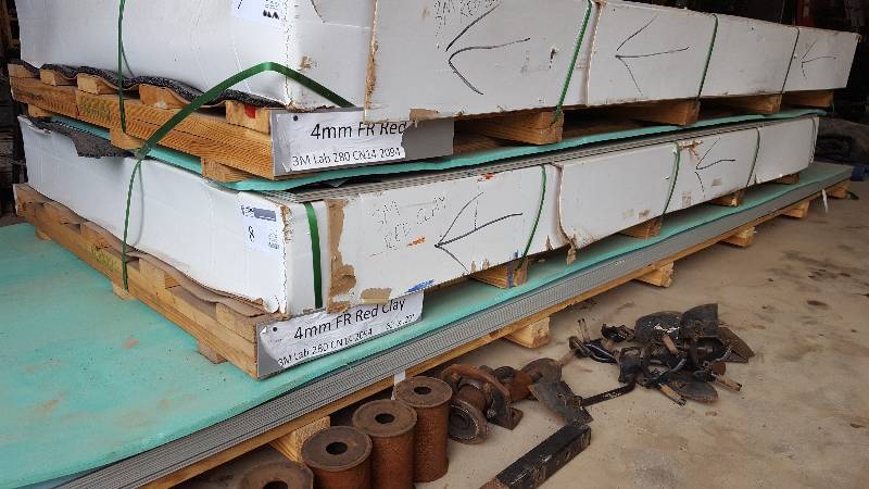 lot 8 image: Lot of (47) Sheets of 4 mm FR Red Clay - 3M Lab 280 CN14-2094