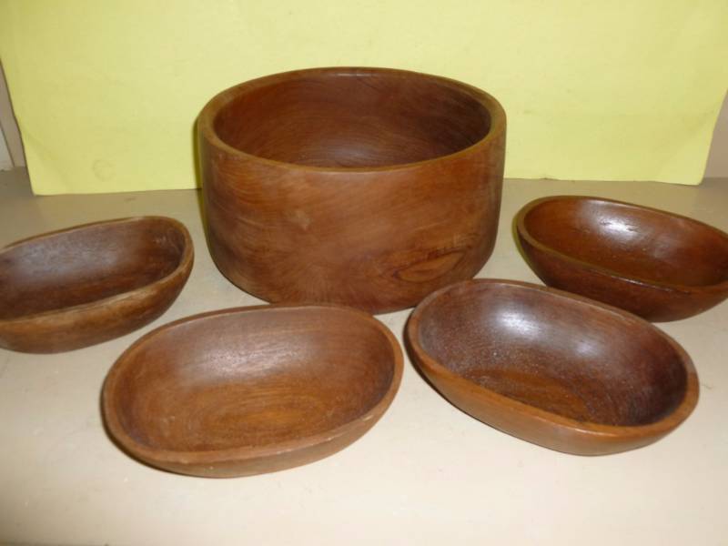 Teak Wood Bowl Set