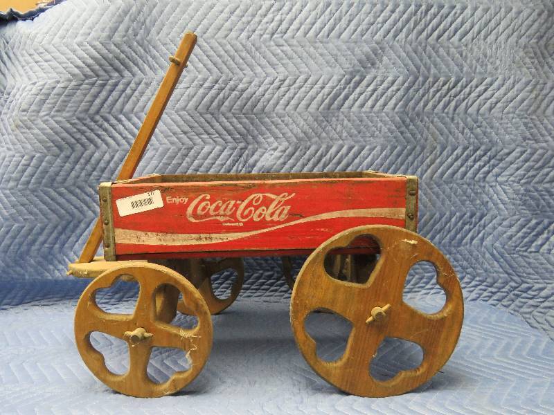vintage coca cola wooden wagon
