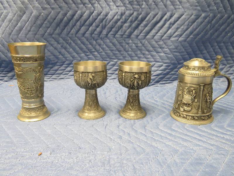 Vintage Stein, Goblets, and Glass