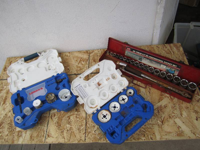 Lenox hole saws and a socket set...