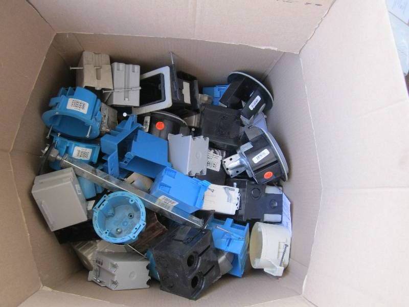 Large box of assorted electrical bo...