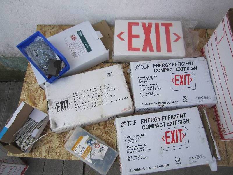 Lighted EXIT signs and hardware...