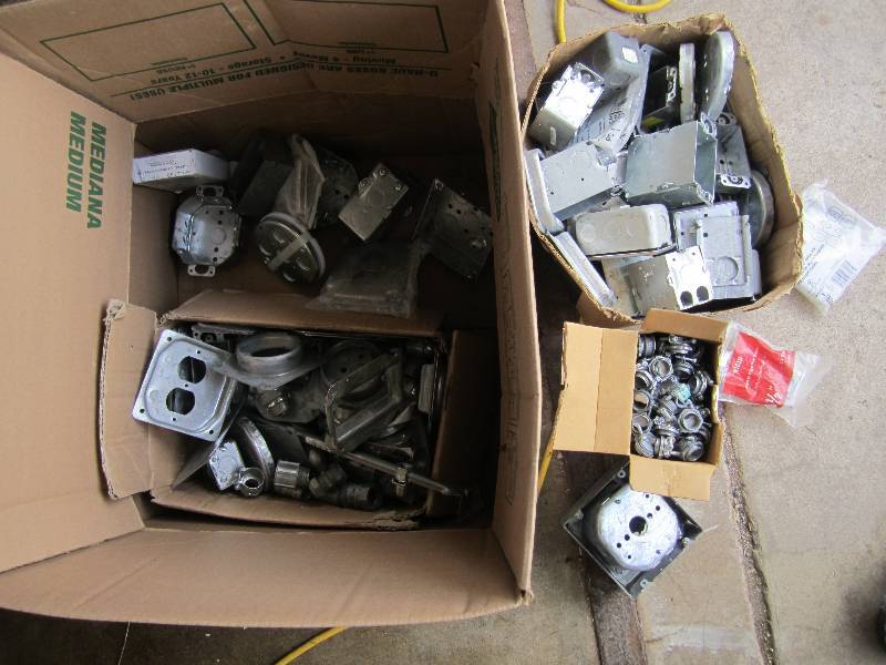 Lot of metal electrical boxes and c...