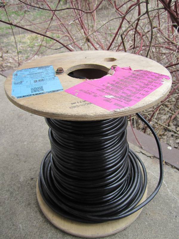 Partial spool od 4 AWG black copper...