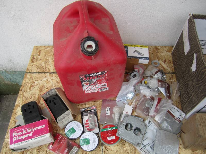 Gas can and assorted electrical sup...