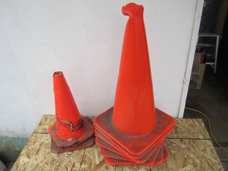Lot of orange safety cones...
