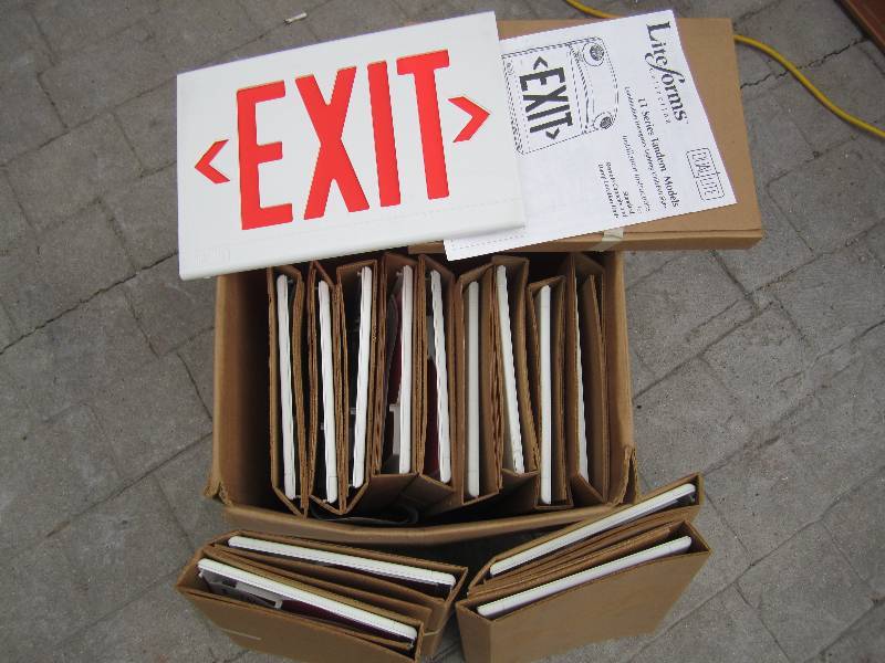 Lot of 14 EXIT sign panels...