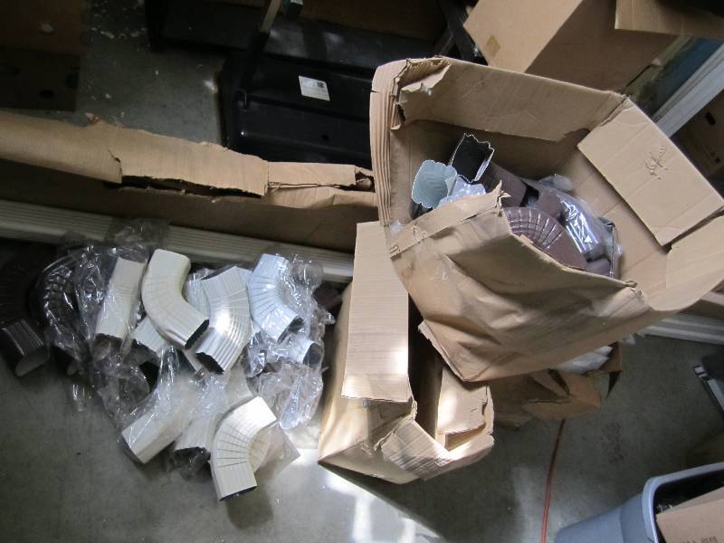 Lot of 8 downspouts and several box...