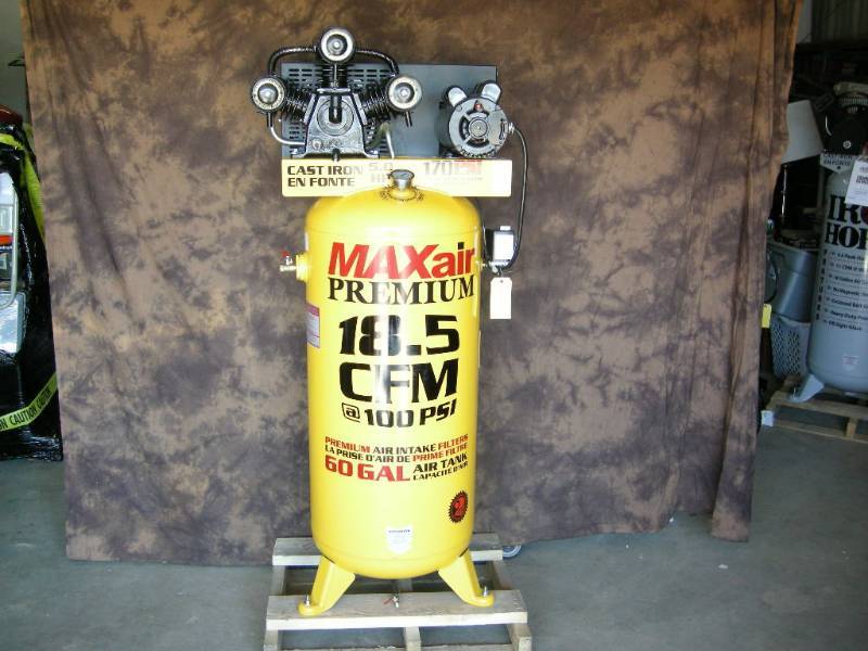 lot 5 image: Maxair Premium 60 Gallon Upright Air Compressor