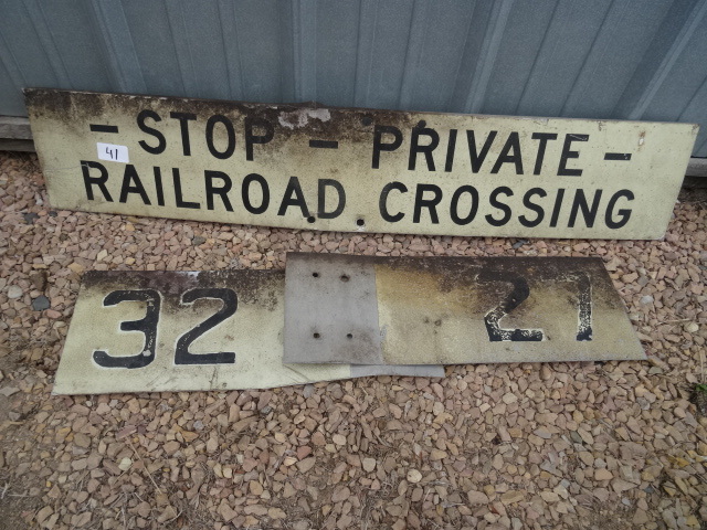 lot 41 image: Vintage Railroad sign. 48 x 9...