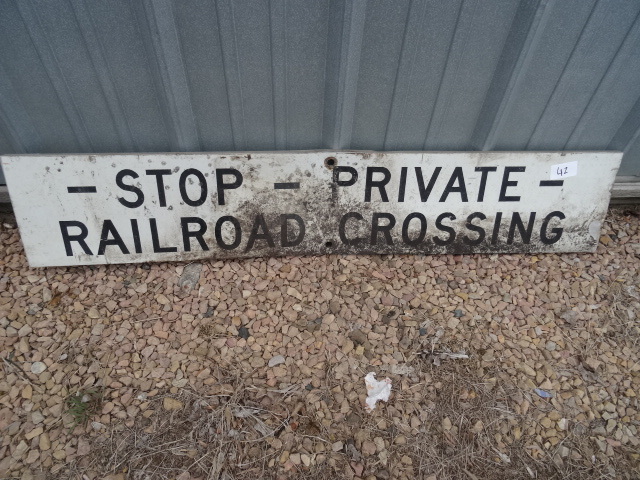 lot 42 image: Vintage Railroad sign. 48 x 9...