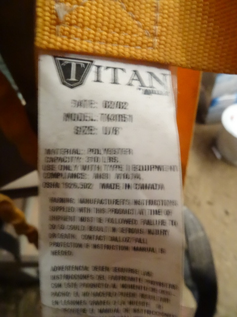 lot 23 image: Titan model TK4051 fall harness. Si...