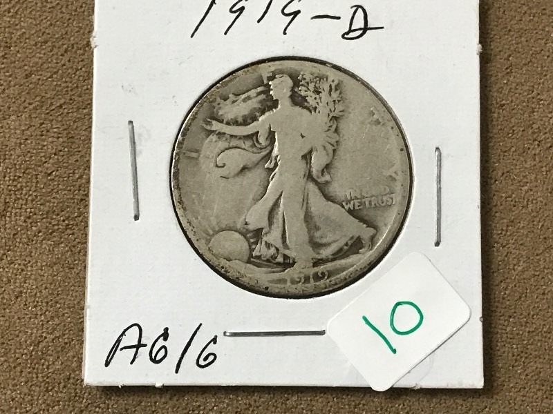 1919-D Half Dollar, Mostly Full Dat...
