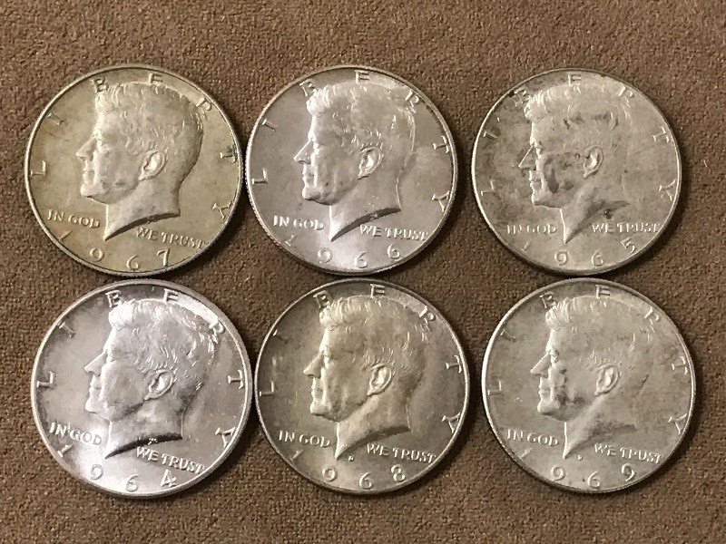 (6) Jefferson Half Dollars, In Sequ...
