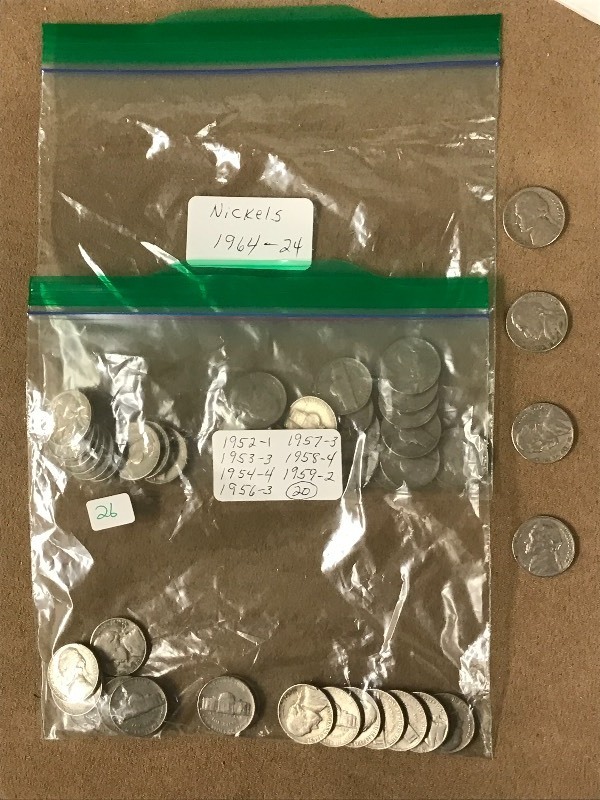 Lot Of (44) Nickels (24) 1964, 195...