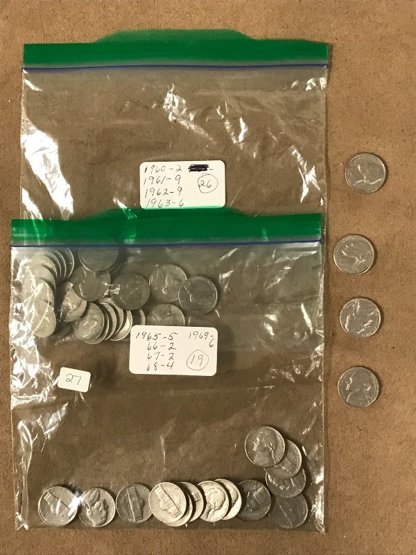 Lot Of (45) Nickels (2) 1960, (9) ...