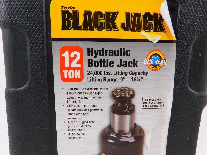 lot 15 image: Torin Black Jack 12 Ton Hydraulic Bottle Jack