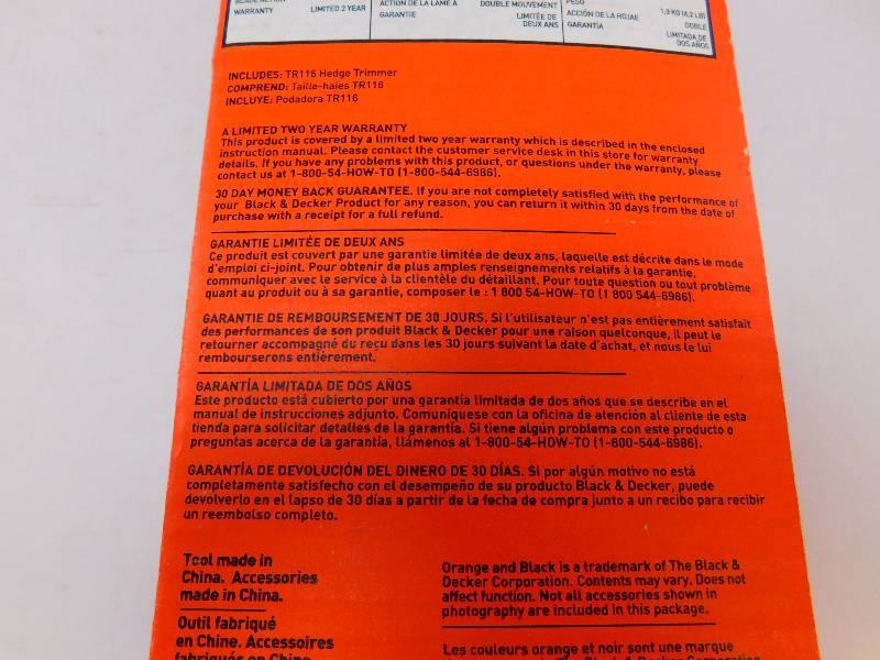 black and decker tr116