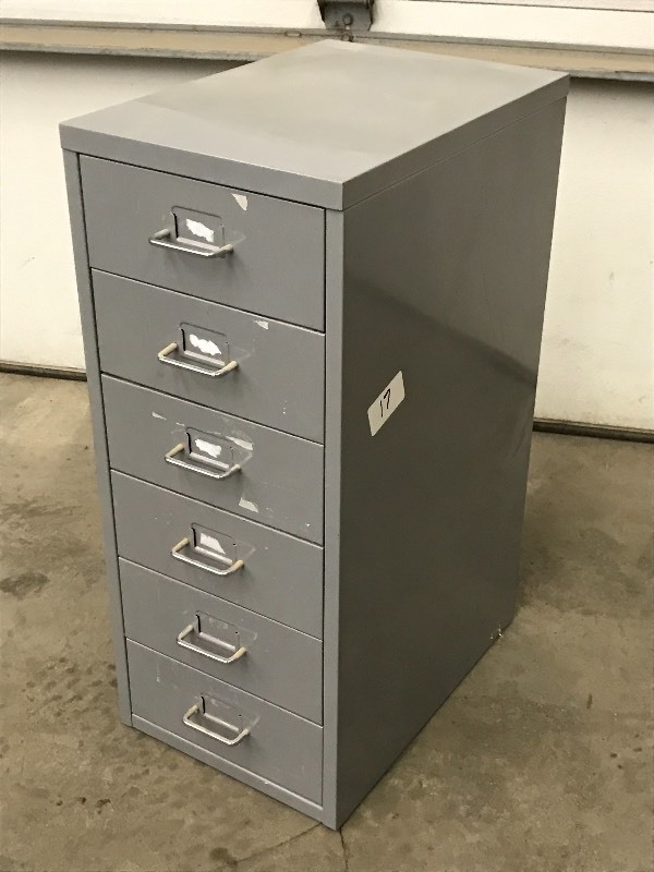 lot 17 image: 6-Drawer Steel Organizer, 24 Heigh...