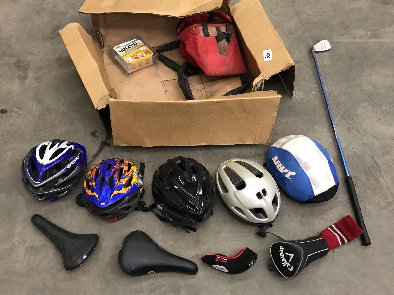 lot 36 image: Box Of Assorted Bike Helmets, Sport...