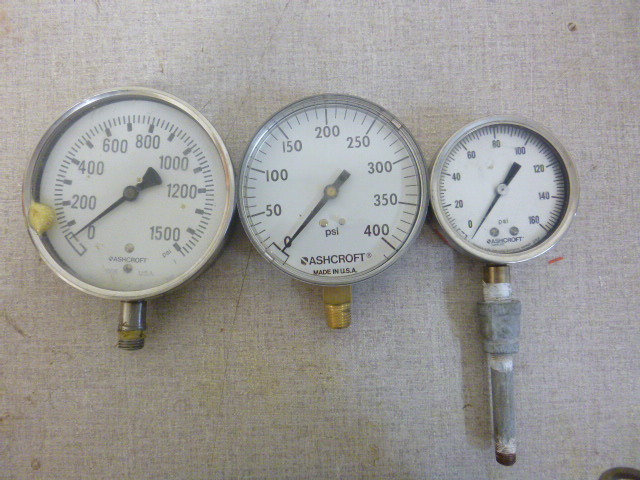 lot 273 image: 3 Ashcroft Pressure Gauges