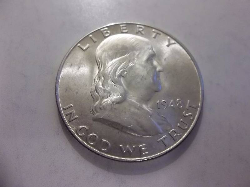 1948 D Franklin Half Dollar Very High Grade Unc Full Bell