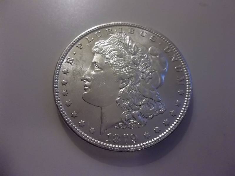 1879  Morgan Silver Dollar Very  High Grade MS (In MS60 Valued  $80.00)