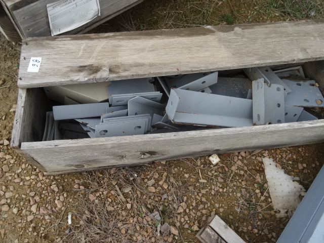 Wood box with misc steel brackets...