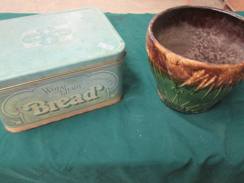 Tin Bread Box, Ceramic 10 in Plante...