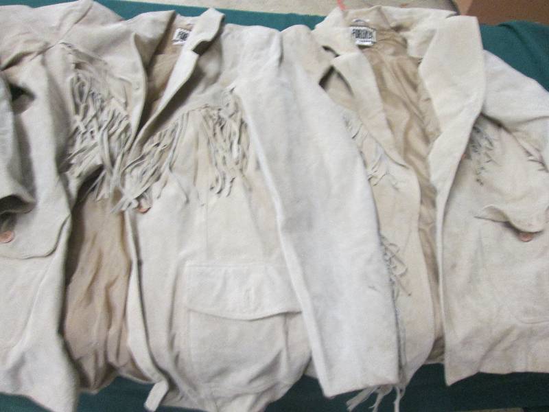Lot of 2 Size 14 Tan Leather Fringe...