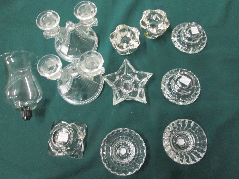 Assorted Cut Glass Candle Holders...